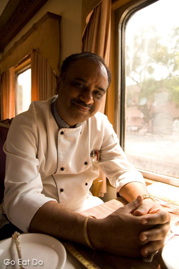 The executive chef aboard the Golden Chariot train in southern India