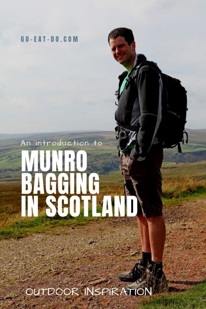 Pinterest pin for Go Eat Do's blog post with an introduction to Munro bagging in Scotland