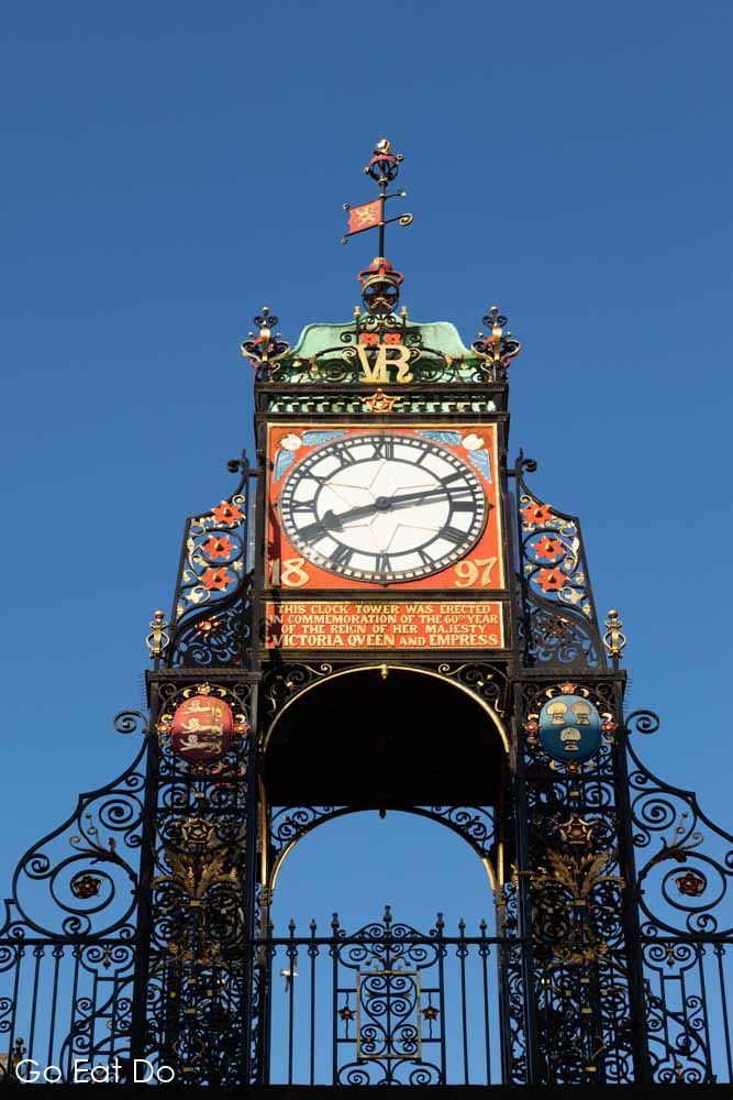 Eastgate Clock, erected to celebrate the Queen Victoria's diamond jubilee, in Chester, England