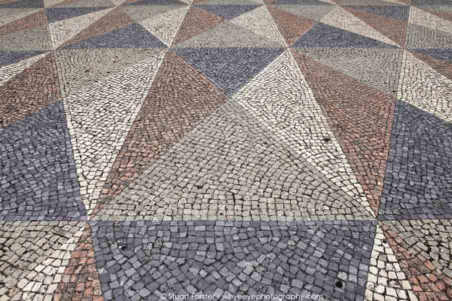 Traditional Portuguese paving provided fashion designer Luis Buchinho with inspiration for designs.