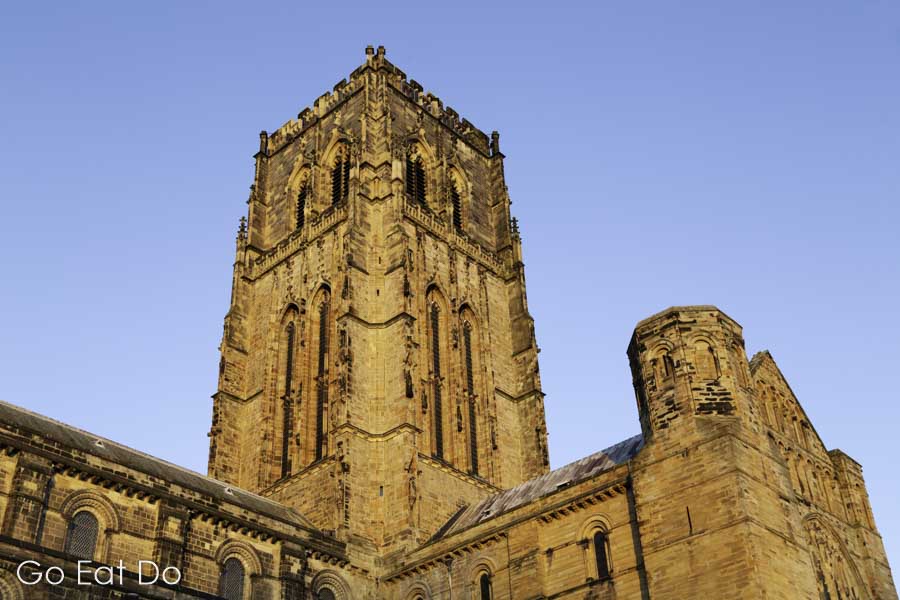 The viewing platform at the top of Durham Cathedral's tower presents outstanding views over Durham City and the surrounding countryside.