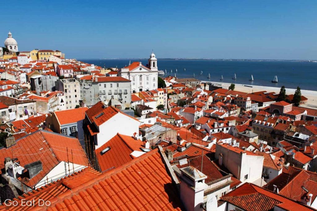 Rooftops in central Lisbon, the capital of Portugal, the home of the Cafe a Brasileira