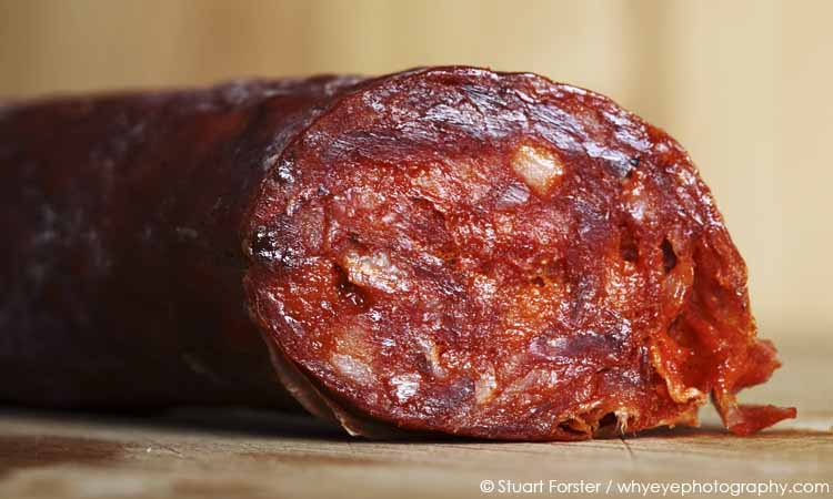 A spicy red salami. Photo by Stuart Forster.
