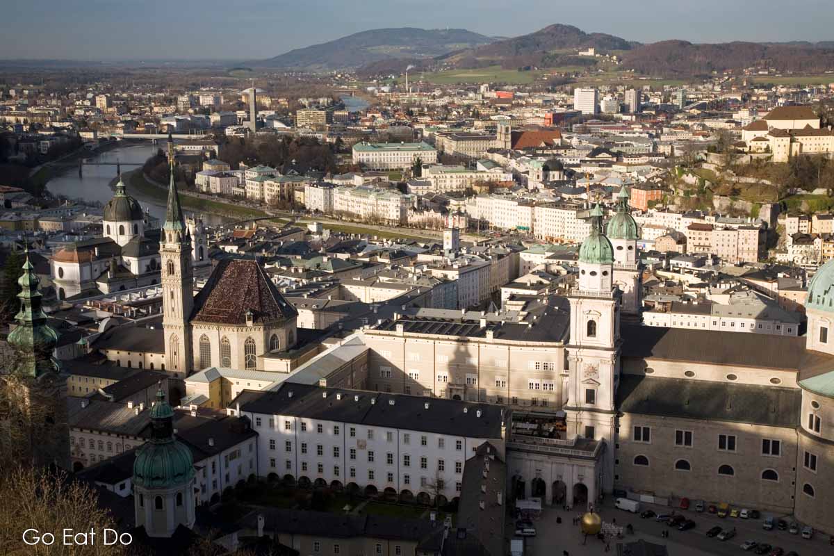 Cityscape of Salzburg, whose Altstadt district is a UNESCO World Heritage Site.