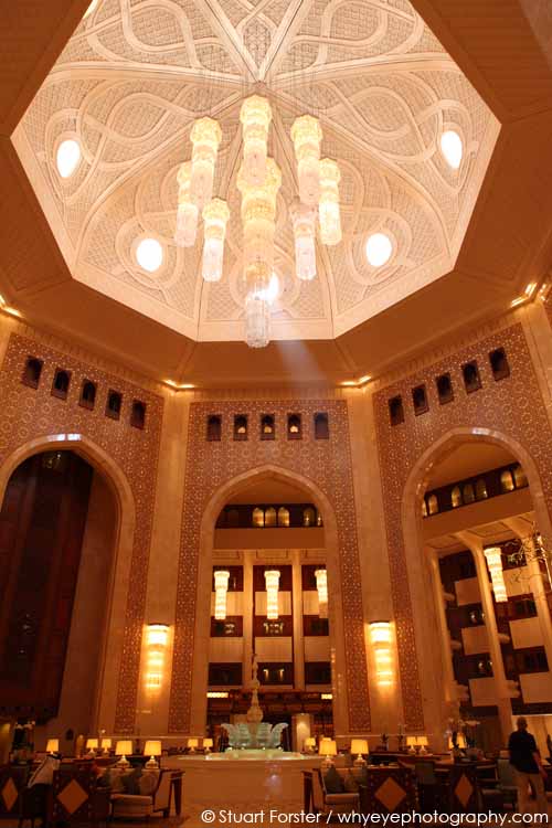 Lobby of the Al Bustan Palace Hotel in Muscat, Oman. Photo by Stuart Forster.