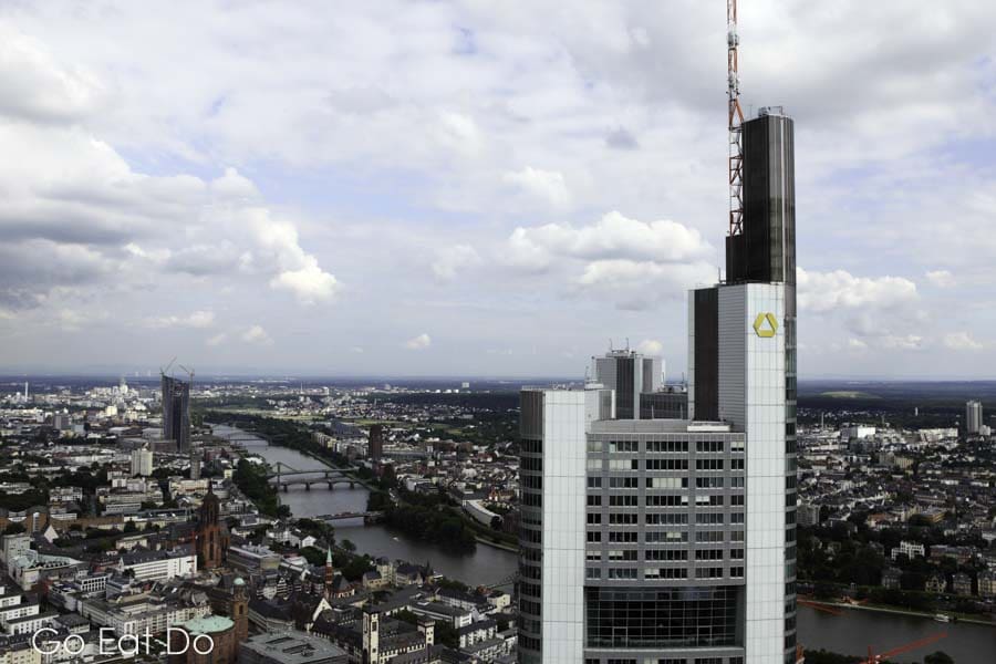 Orientate during a Frankfurt city break from the observation platform on the Main Tower and view the River Main, Commerzbank Tower and other landmarks in the German city.