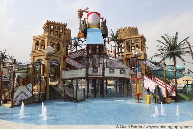 Yas Waterworld in Abu Dhabi. Yas Waterworld is a themed waterpark. Photo by Stuart Forster.
