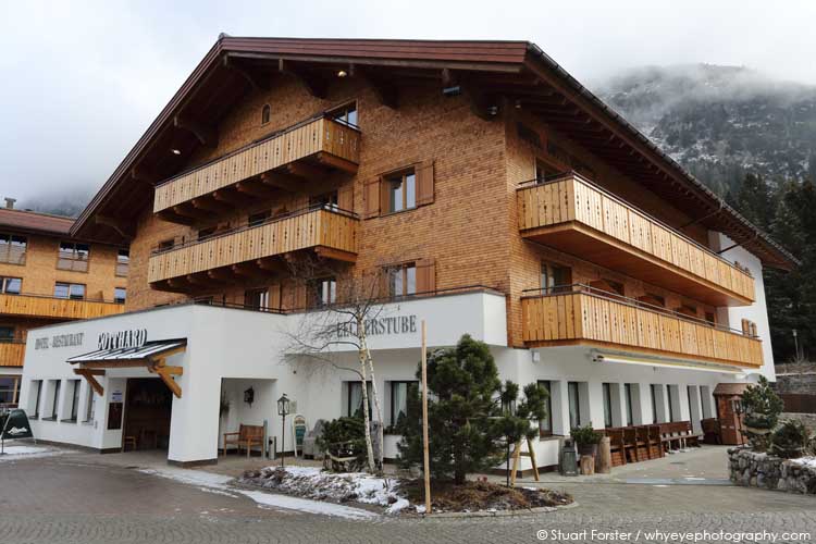 Facade of the Hotel Gotthard, a family-run hotel in Lech am Arlberg, Austria