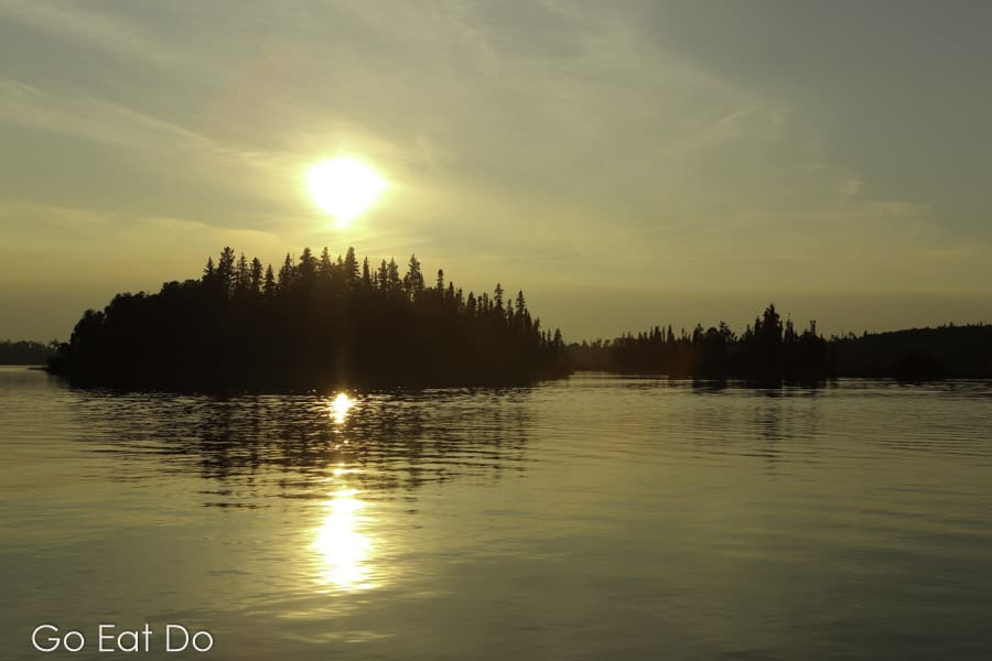 Golden sunset at Otter Lake near Missinipe, Saskatchewan, Canada