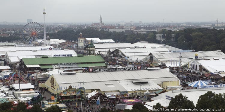 Beer tents on the Theresienwiese during the Oktoberfest in Munich, Germany