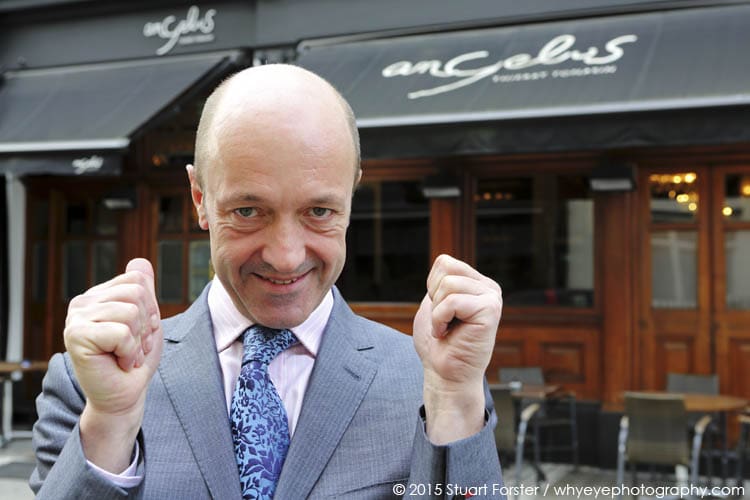 Thierry Tomasin, owner of Angelus French restaurant and lounge in London, England