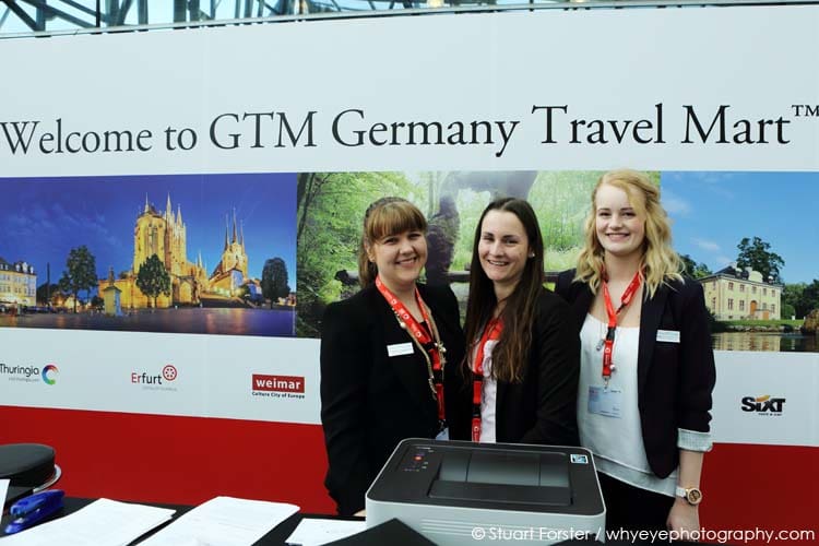 Registration area of the Germany Travel Mart at Erfurt Messe in Erfurt, Germany