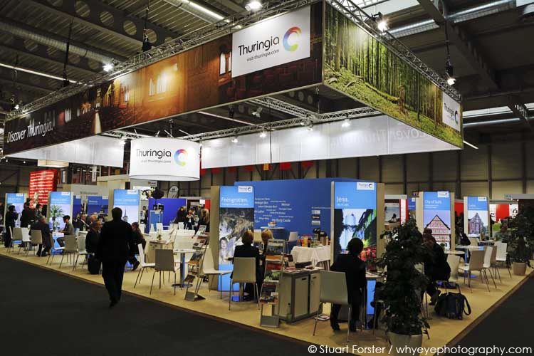 Thuringia stand at the Germany Travel Mart. the travel trade show at the Erfurt Messe.