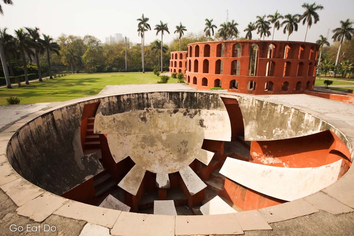 A giant astronomical instrument at the Jantar Mantar, an 18th century observatory in New Delhi.