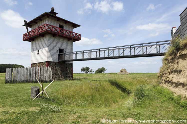 Reconstructed Roman tower by the fortlet at Pohl, Germany. 