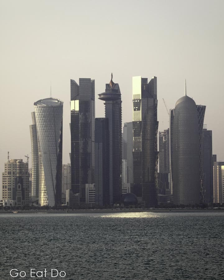 Skyscrapers form the skyline of Doha, Qatar