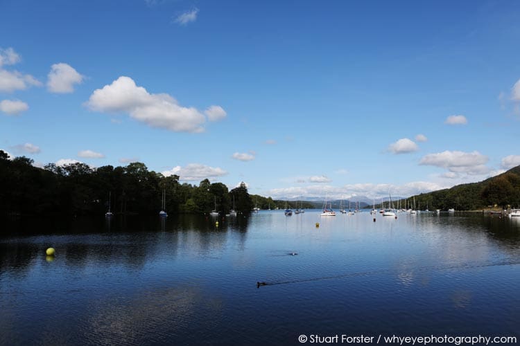 Lake Windermere on a sunny day in the Lake District, England