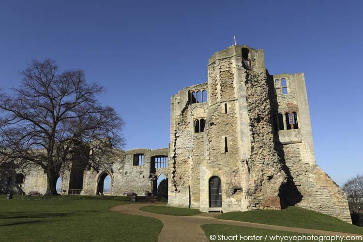 The ruins of Newark Castle on a sunny day, where King John died on 19 October 1216 during the First Barons War, just 16 months 'after putting his seal to Magna Carta. 