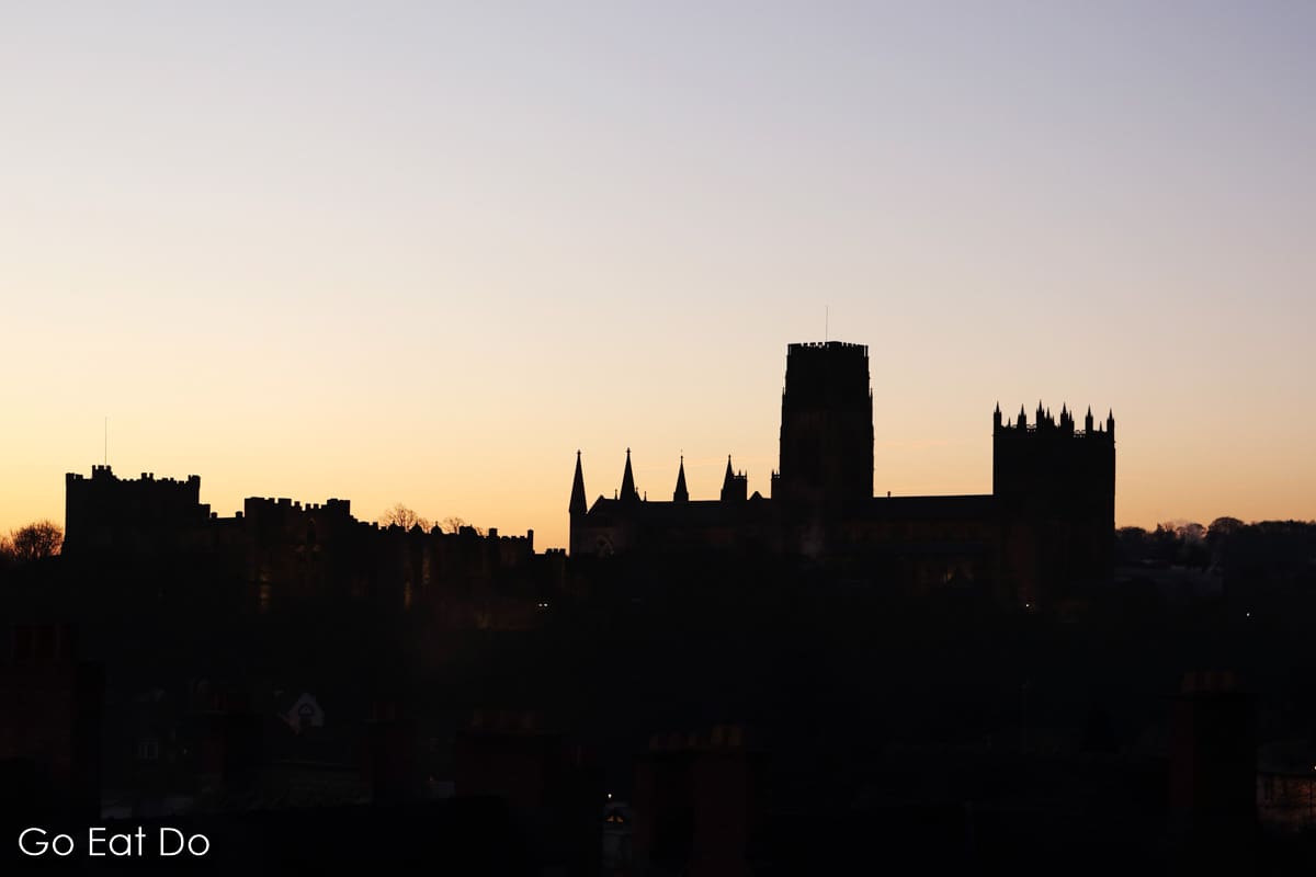 Daybreak over Durham City, whose Durham Cathedral Library holds three Magna Carta manuscripts.