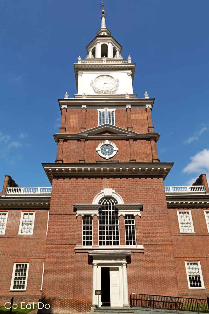 Independence Hall in Philadelphia, USA. the UNESCO World Heritage Site where the Declaration of Independence and United States Constitution were debated by America's Founding Fathers.