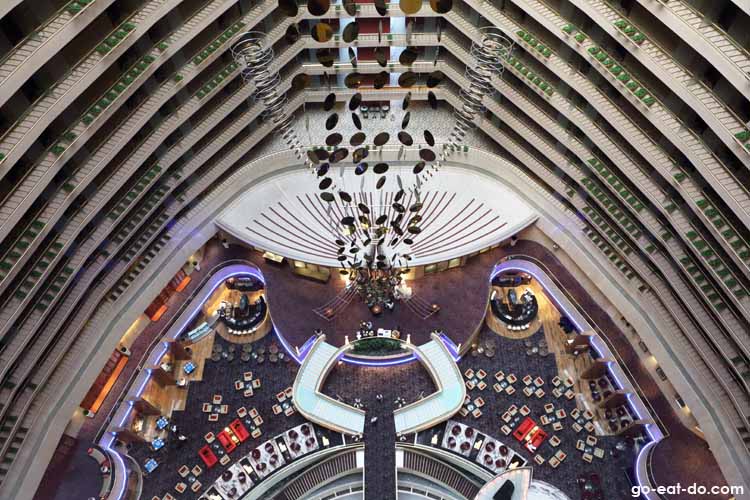 Atrium of the luxury Marina Mandarin Singapore hotel