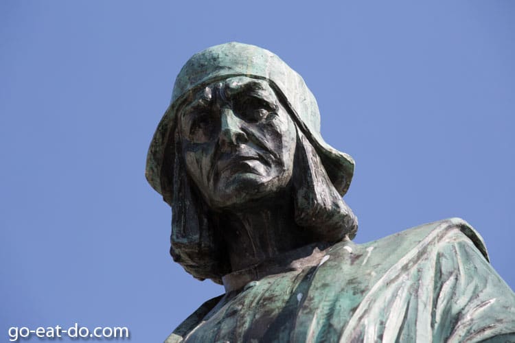 Face of the Hieronymus Bosch statue on the marketplace in 's-Hertogenbosch, the Netherlands