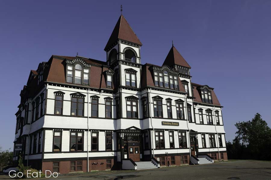 Lunenburg Academy, reputedly a haunted building constructed in the 1890s, in Nova Scotia, Canada
