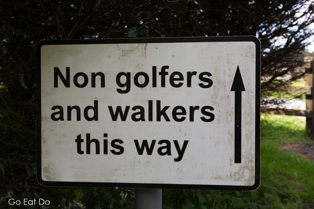 Sign directing walkers away from Matfen Hall Golf Club