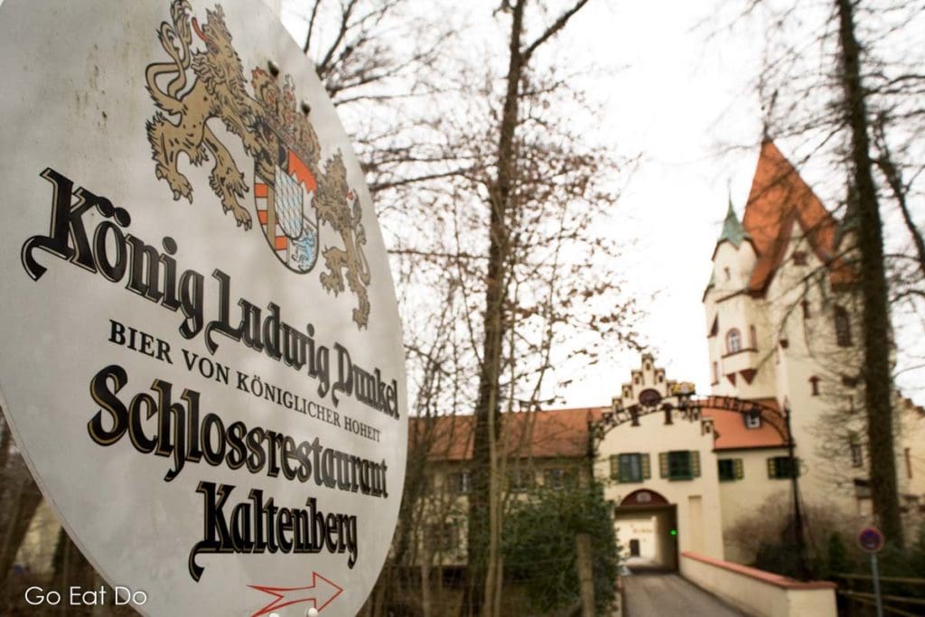 Sign for the König Ludwig Schlossbrauerei at Kaltenberg in Bavaria.