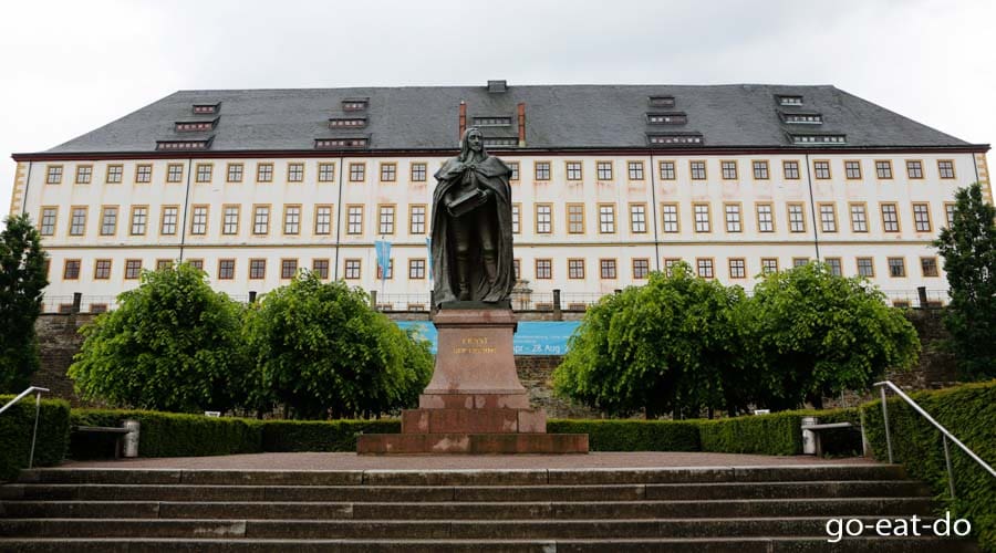 Statue of Ernst the Pious, Duke of Saxe-Gotha-Altenburg, at Friedenstein Palace in Gotha, Germany