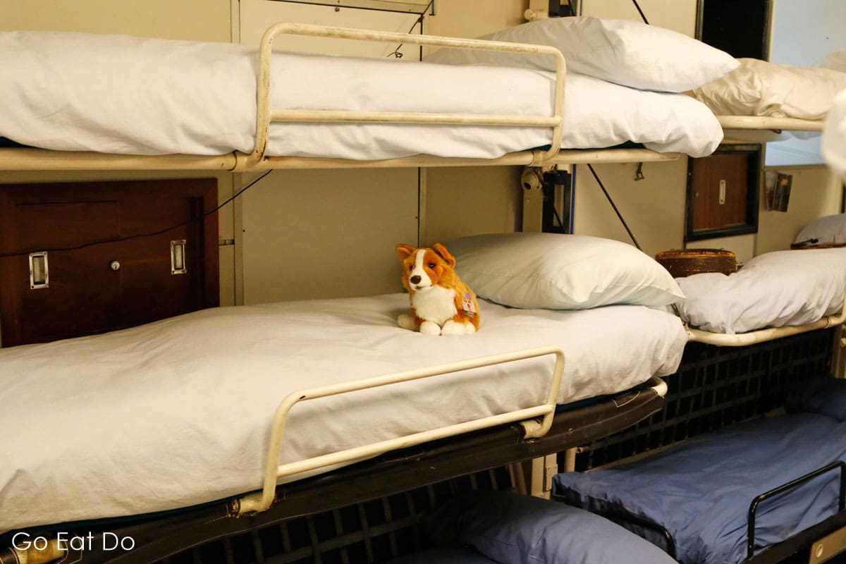 Bunk beds that were used by crew members aboard the Royal Yacht Britannia.