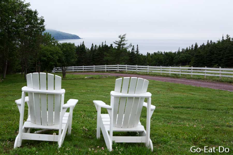 Have a whale of a time...Seats overlooking the ocean at the Doctor's House Inn and Spa.