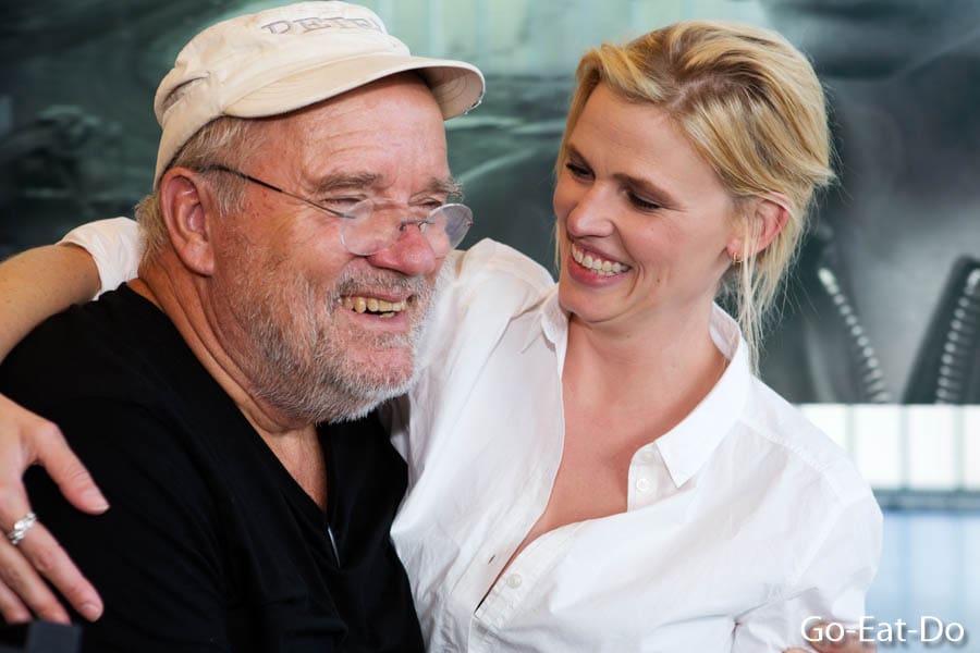 Peter Lindbergh with supermodel Lara Stone at the opening of the 'Peter Lindbergh: A Different Vision of Fashion Photography' exhibition at the Kunsthal in Rotterdam, the Netherlands