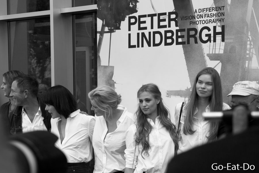 Models at the launch of Peter Lindbergh: A Different Vision of Fashion Photography.