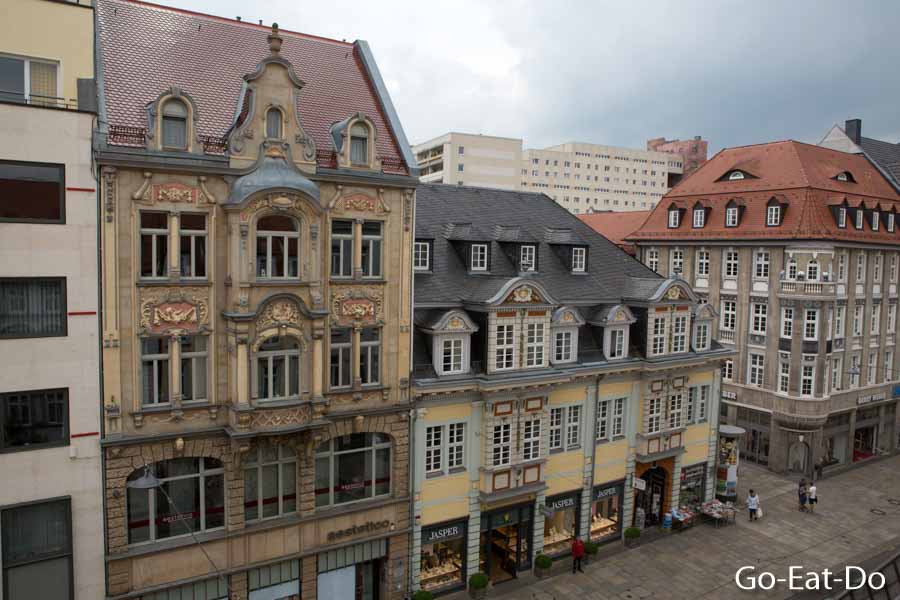 View from the Hotel Zumnorde onto the street named Anger in Erfurt, Germany