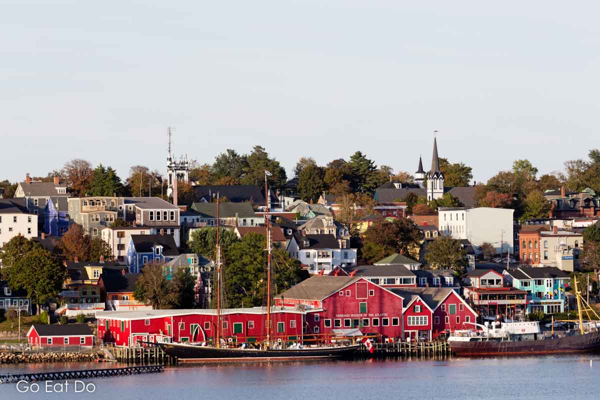 The waterfront and historic buildings in Lunenburg, Nova Scotia.