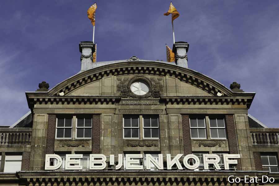 De Bijenkorf department store on Dam Square in Amsterdam, the Netherlands