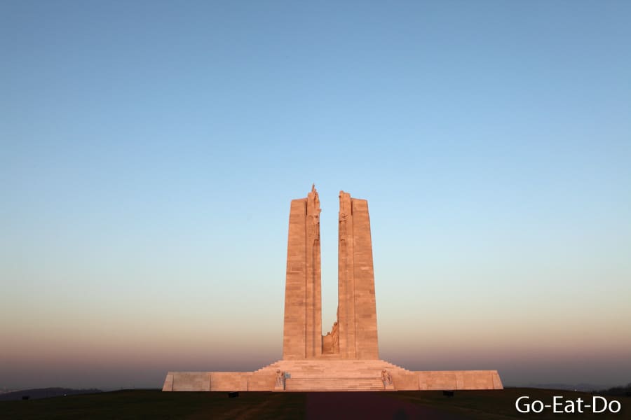 Blue sky over Vimy Monument at the Vimy Ridge National Historic Site of Canada in France