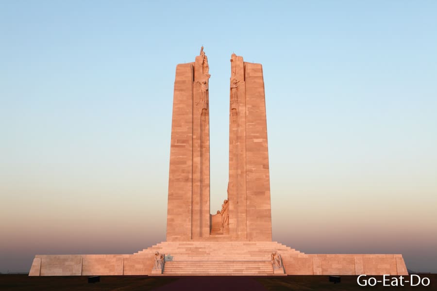 Bright winter day at Vimy Monument at Vimy Ridge National Historic Site of Canada in France