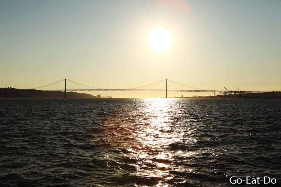 Sunshine on the River Tagus, by the April 25 Bridge.