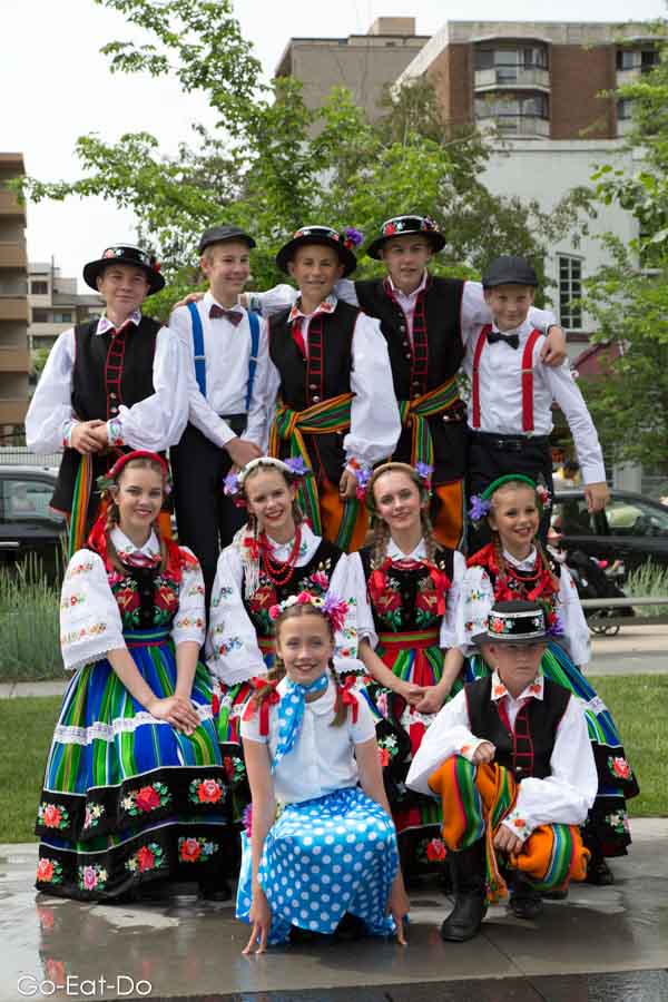 Members of Mazovia dance group at the Lilac Festival in Calgary, Alberta, Canada