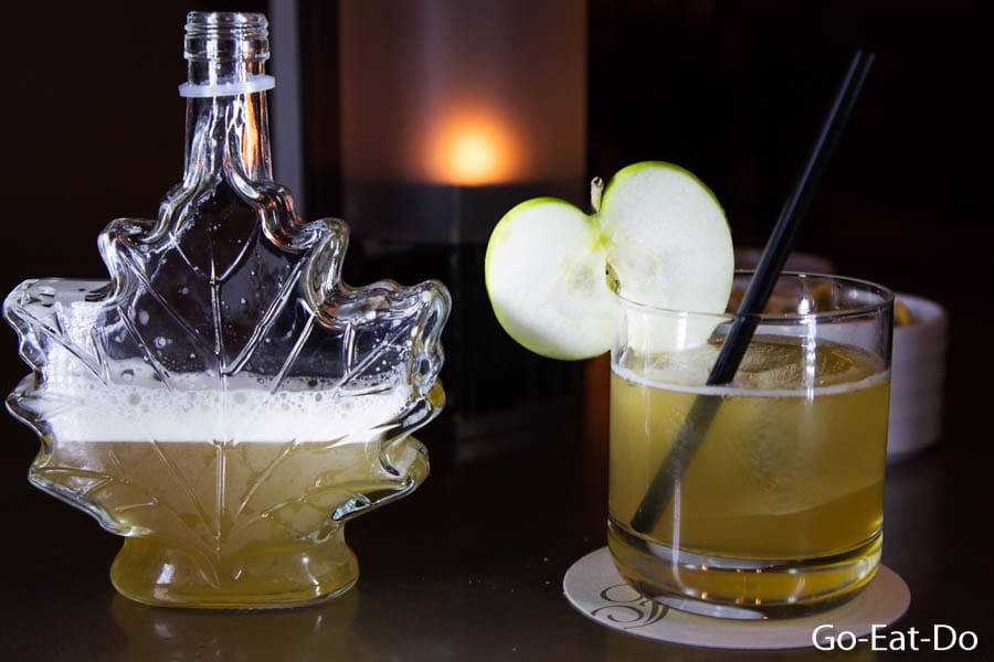 The Canada 150 Maple Leaf cocktail, served at Notch 8 in the Fairmont Vancouver Hotel, has been developed to celebrate the 150th anniversary of Canadian Confederation.