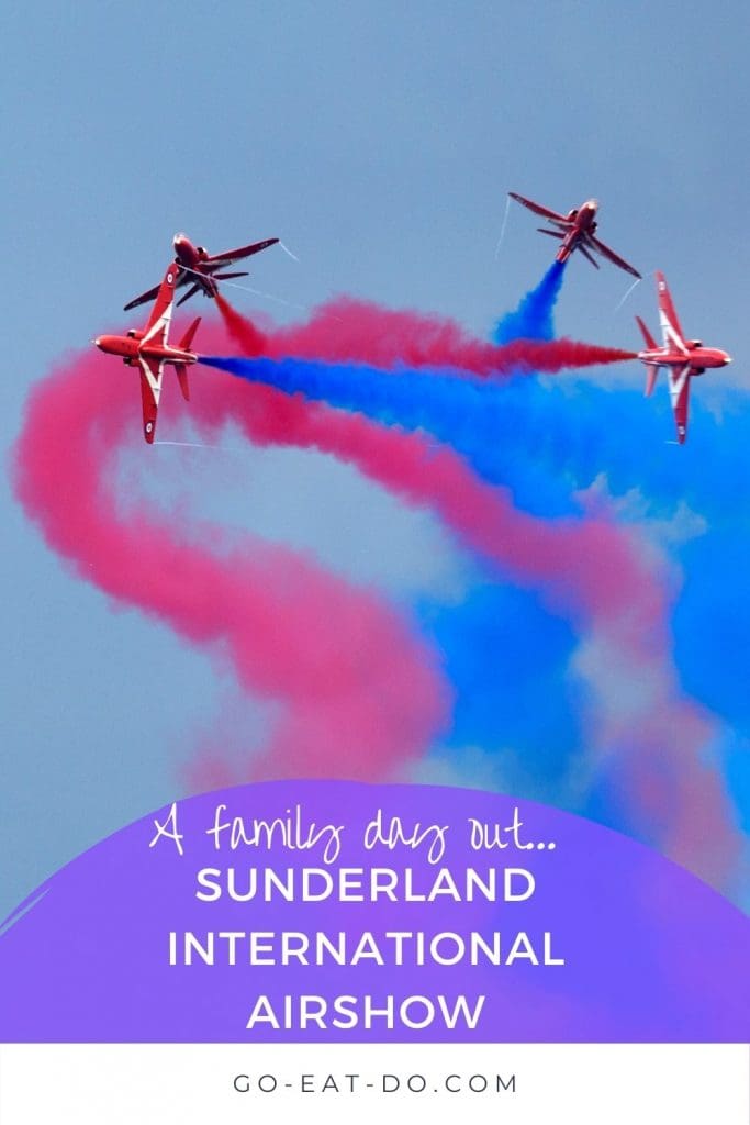 Pinterest pin for Go Eat Do's blog post about Sunderland International Airshow which is ideal for family days out in north east England.