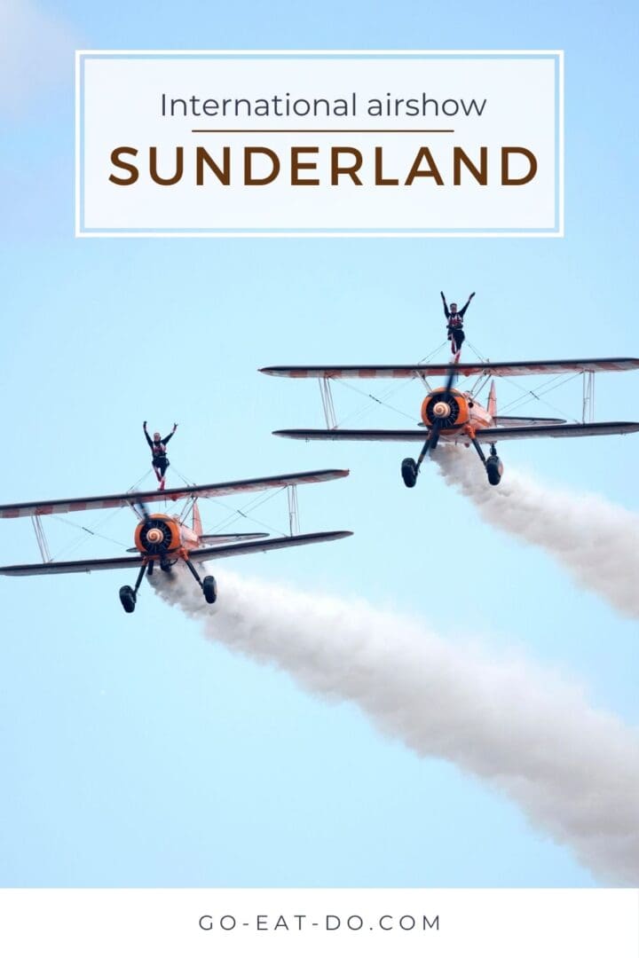 Pinterest pin for Go Eat Do's overview of the international airshow held during July in Sunderland.