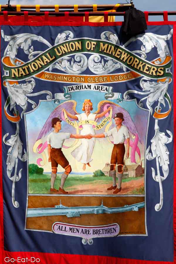 Washington Glebe Lodge's National Union of Mineworkers' banner at the Durham Miners Gala