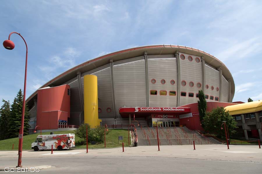 Scotia Saddledome stadium at the Calgary Stampede grounds in Calgary, Alberta, Canada