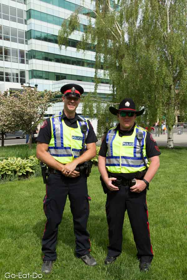 Police officers at the Lilac Festival in Calgary, Alberta, Canada
