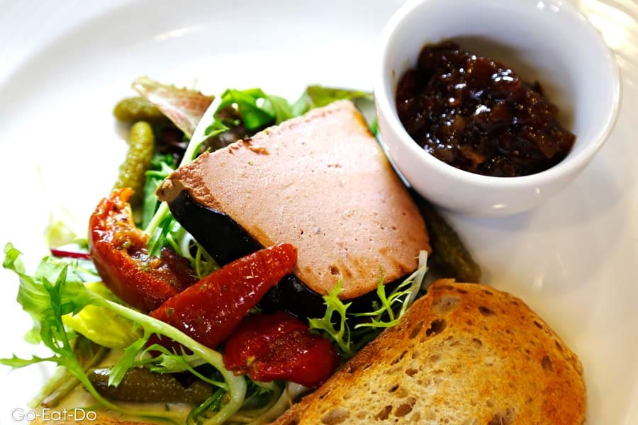 A winning starter - the duck and port pate served with local chutney and toasted sourdough.