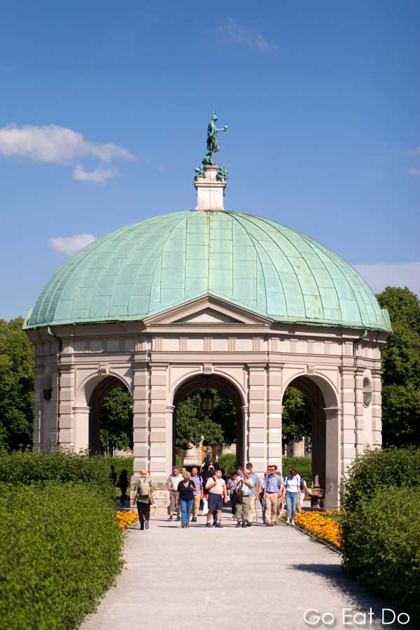 Temple of Diana in the Hofgarten on a sunny summer's day in central Munich, Germany
