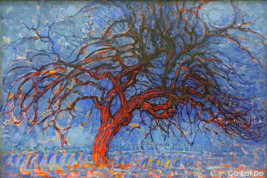 A tree painted by Dutch artist Piet Mondrian